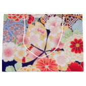Japanisch KIMONO Textil, Blume Große Geschenktüte (Vorderseite)