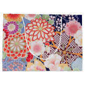 Japanisch KIMONO Textil, Blume Große Geschenktüte (Rückseite)