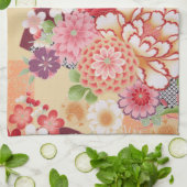 Japanisch KIMONO Textil, Blume Küchentuch (Gefaltet)