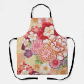 Japanisch KIMONO Textil, Blume Schürze (Vorderseite)