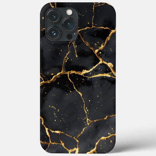 Japanisch Kintsugi Black & Gold Case-Mate iPhone Hülle (Rückseite)