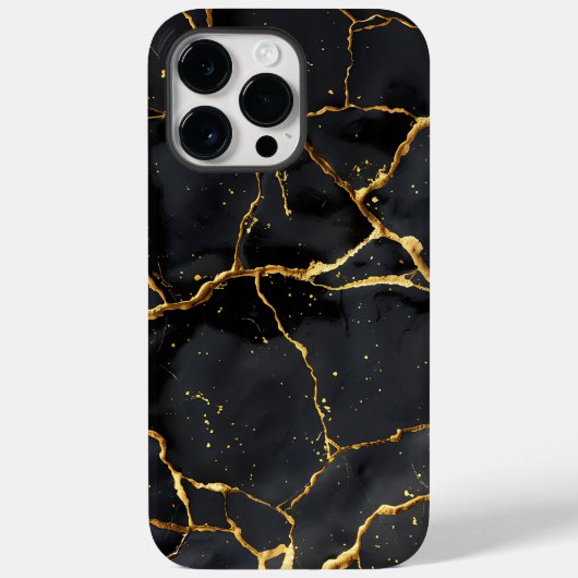 Japanisch Kintsugi Black & Gold Case-Mate iPhone Hülle (Rückseite)