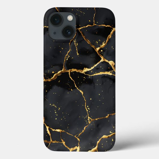 Japanisch Kintsugi Black & Gold Case-Mate iPhone Hülle (Rückseite)