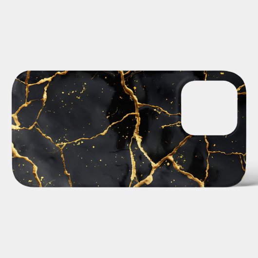 Japanisch Kintsugi Black & Gold Case-Mate iPhone Hülle (Rückseite (Horizontal))