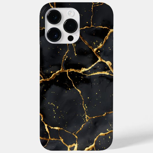 Japanisch Kintsugi Black & Gold Case-Mate iPhone Hülle (Rückseite)