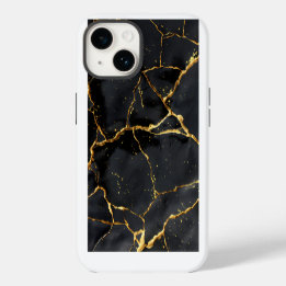 Japanisch Kintsugi Black & Gold iPhone 14 Hülle