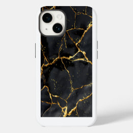 Japanisch Kintsugi Black & Gold iPhone 14 Hülle