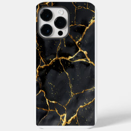 Japanisch Kintsugi Black & Gold iPhone 14 Pro Max Hülle