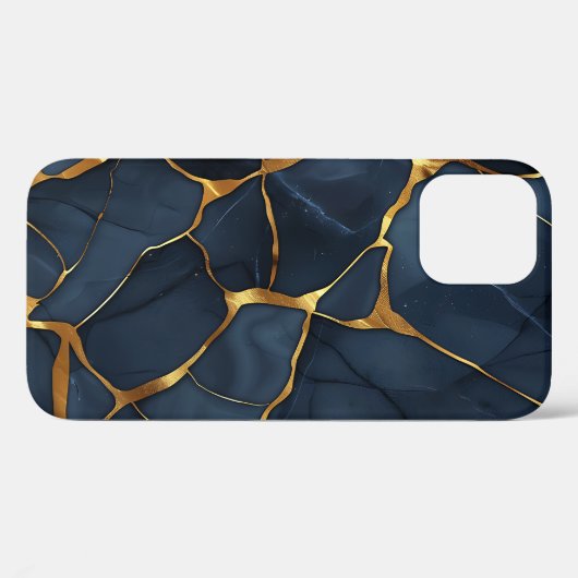 Japanisch Kintsugi Dark Blue Case-Mate iPhone Hülle (Rückseite (Horizontal))