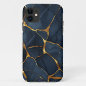 Japanisch Kintsugi Dark Blue Case-Mate iPhone Hülle (Rückseite)
