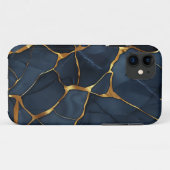 Japanisch Kintsugi Dark Blue Case-Mate iPhone Hülle (Rückseite (Horizontal))