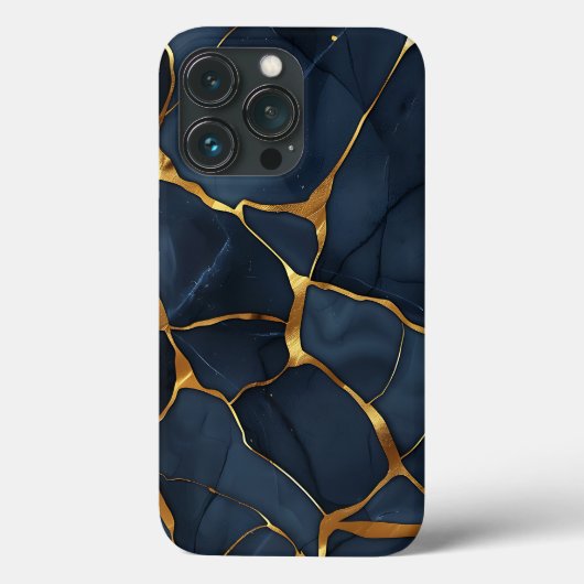 Japanisch Kintsugi Dark Blue Case-Mate iPhone Hülle (Rückseite)