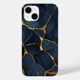 Japanisch Kintsugi Dark Blue Case-Mate iPhone 14 Hülle