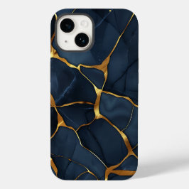 Japanisch Kintsugi Dark Blue Case-Mate iPhone 14 Hülle