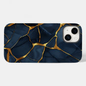 Japanisch Kintsugi Dark Blue Case-Mate iPhone Hülle (Rückseite (Horizontal))