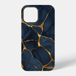 Japanisch Kintsugi Dark Blue iPhone 12 Hülle