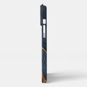 Japanisch Kintsugi Dark Blue iPhone Hülle (Linke Seite)