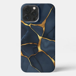 Japanisch Kintsugi Dark Blue iPhone 13 Pro Max Hülle