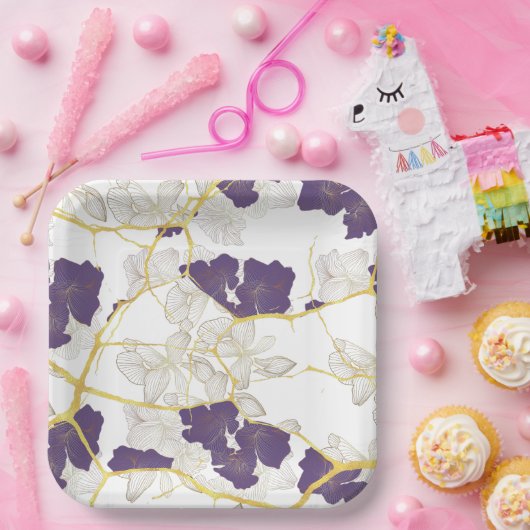 Japanisch Kintsugi. Doppelseitig. Pappteller (Party)