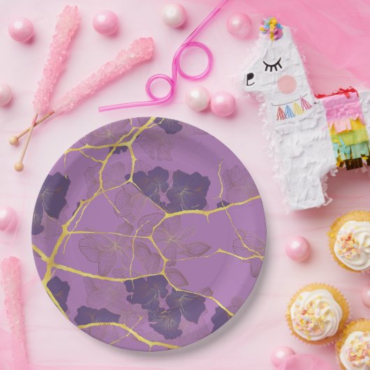 Japanisch Kintsugi. Doppelseitig. Pappteller (Party)