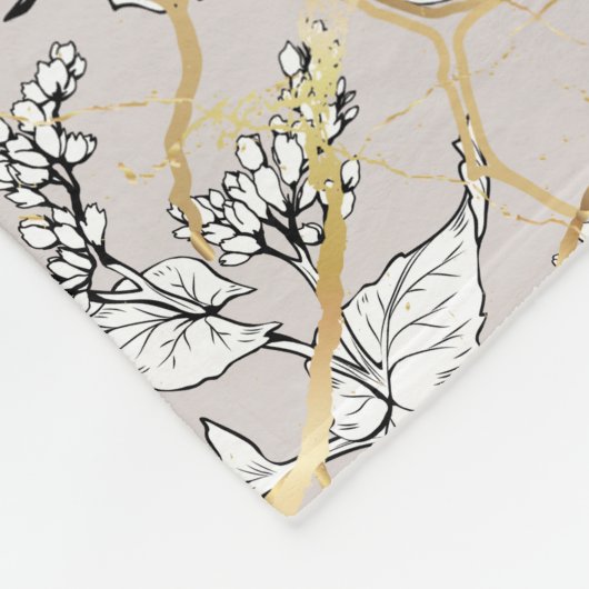 Japanisch Kintsugi. Fleecedecke (Ecke)