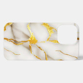 Japanisch Kintsugi White Gold iPhone Hülle (Rückseite (Horizontal))