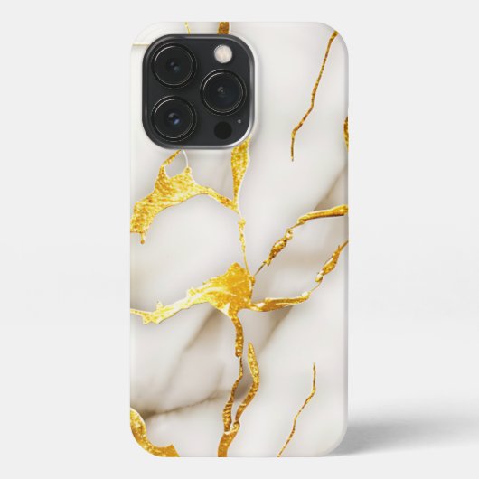 Japanisch Kintsugi White Gold iPhone Hülle (Rückseite)