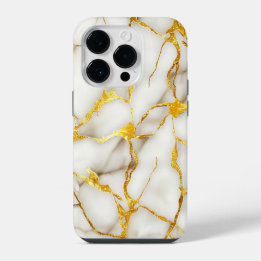 Japanisch Kintsugi White Gold iPhone 14 Pro Hülle