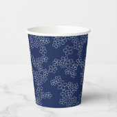 Japanisch Kirschblüte Sakura weiß auf blau Pappbecher (Links)