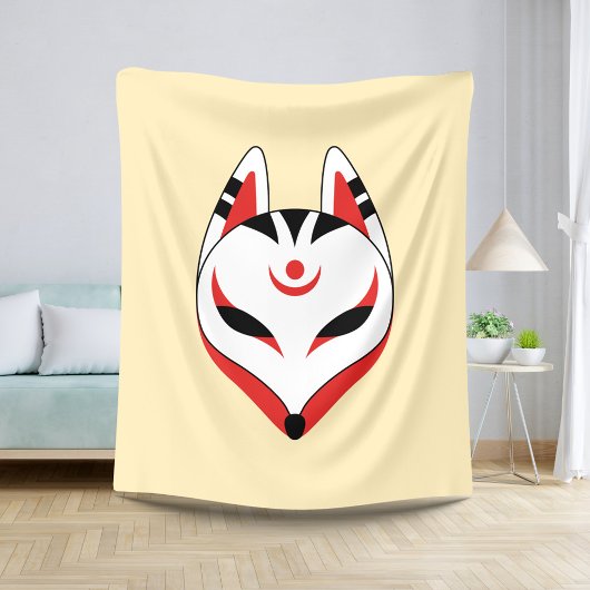 Japanisch Kitsune Fox Mask Yellow Sherpadecke