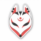Japanisch Kitsune Fox Maske Aufkleber (Vorderseite)