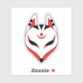 Japanisch Kitsune Fox Maske Aufkleber (Blatt)