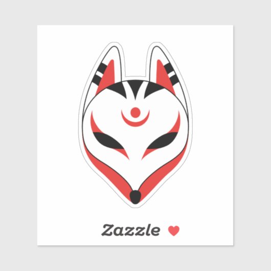 Japanisch Kitsune Fox Maske Aufkleber (Blatt)