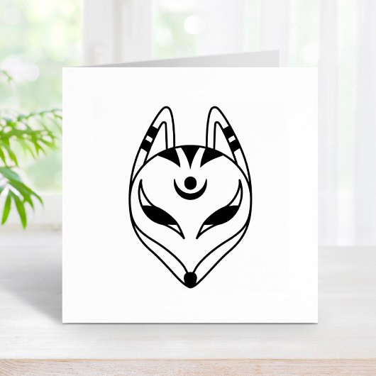 Japanisch Kitsune Fox Maske Gummistempel