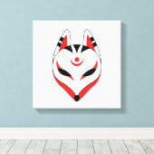 Japanisch Kitsune Fox Maske Leinwanddruck (Insitu (Holzboden))