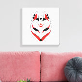 Japanisch Kitsune Fox Maske Leinwanddruck (Insitu (Wohnzimmer))