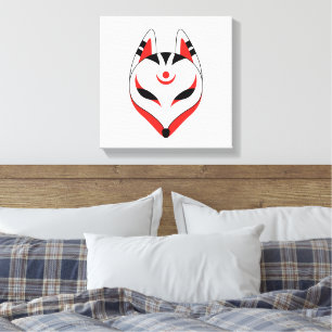 Japanisch Kitsune Fox Maske Leinwanddruck