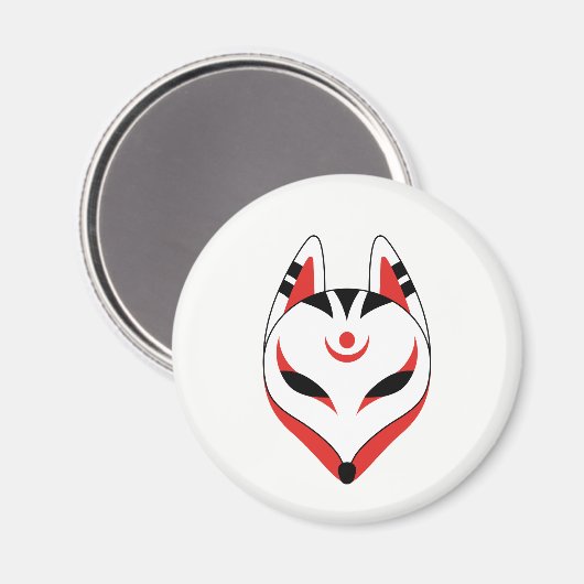 Japanisch Kitsune Fox Maske Magnet (Vorderseite/Rückseite)