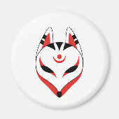Japanisch Kitsune Fox Maske Magnet (Vorne)
