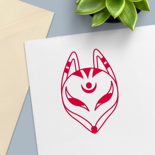 Japanisch Kitsune Fox Maske Permastempel