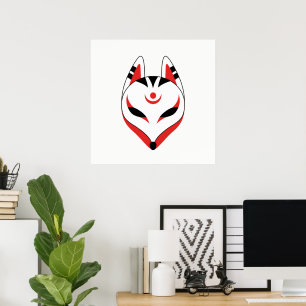 Japanisch Kitsune Fox Maske Poster