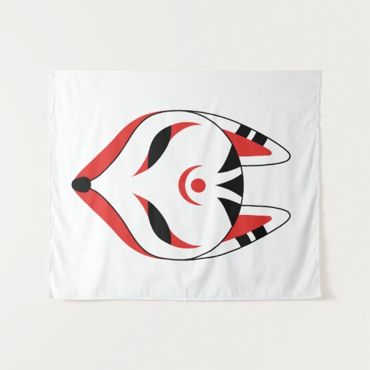 Japanisch Kitsune Fox Maske Wandteppich (Vorderseite (Horizontal))