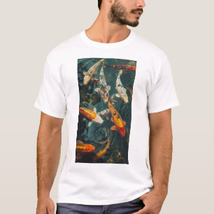 Japanisch Koi Fische Schwimmen Upstream T - Shirt