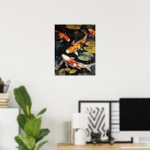 Japanisch Koi Fish Pond Art Print Poster (Heimbüro)
