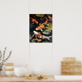Japanisch Koi Fish Pond Art Print Poster (Küche)