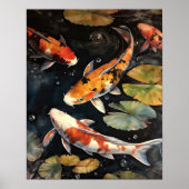 Japanisch Koi Fish Pond Art Print Poster (Vorne)