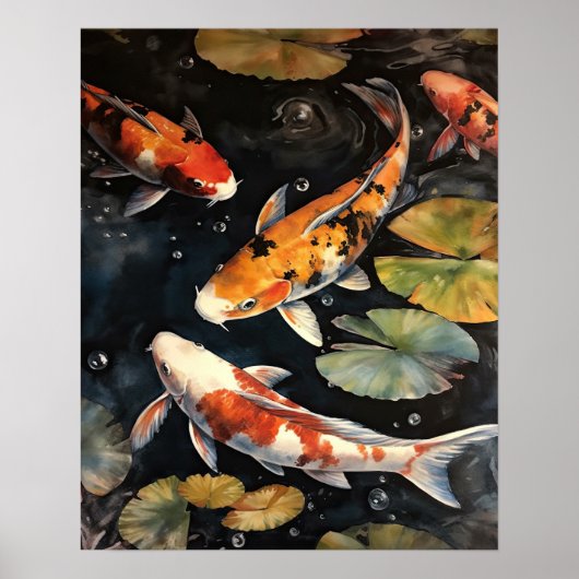 Japanisch Koi Fish Pond Art Print Poster (Vorne)