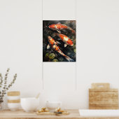 Japanisch Koi Fish Pond Art Print Poster (Küche)