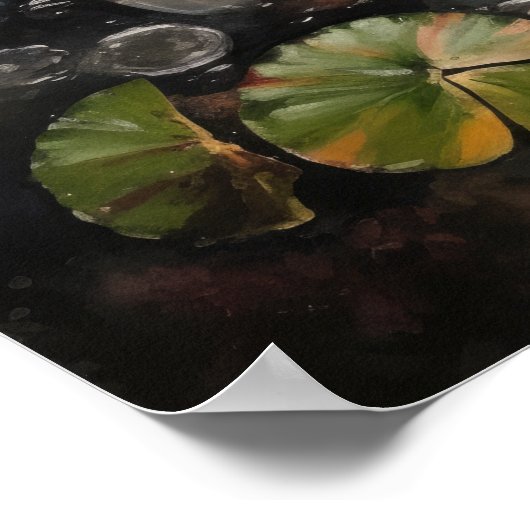 Japanisch Koi Fish Pond Art Print Poster (Ecke)