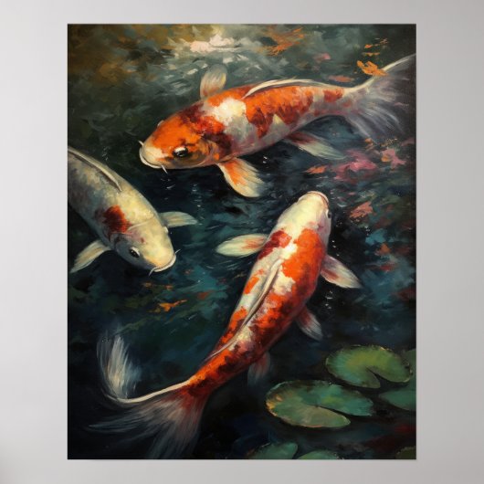 Japanisch Koi Fish Pond Art Print Poster (Vorne)